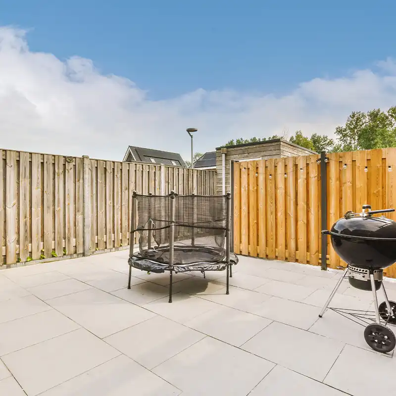 New sandstone patio installed in a Kent garden by LED Construction Patio & Paving