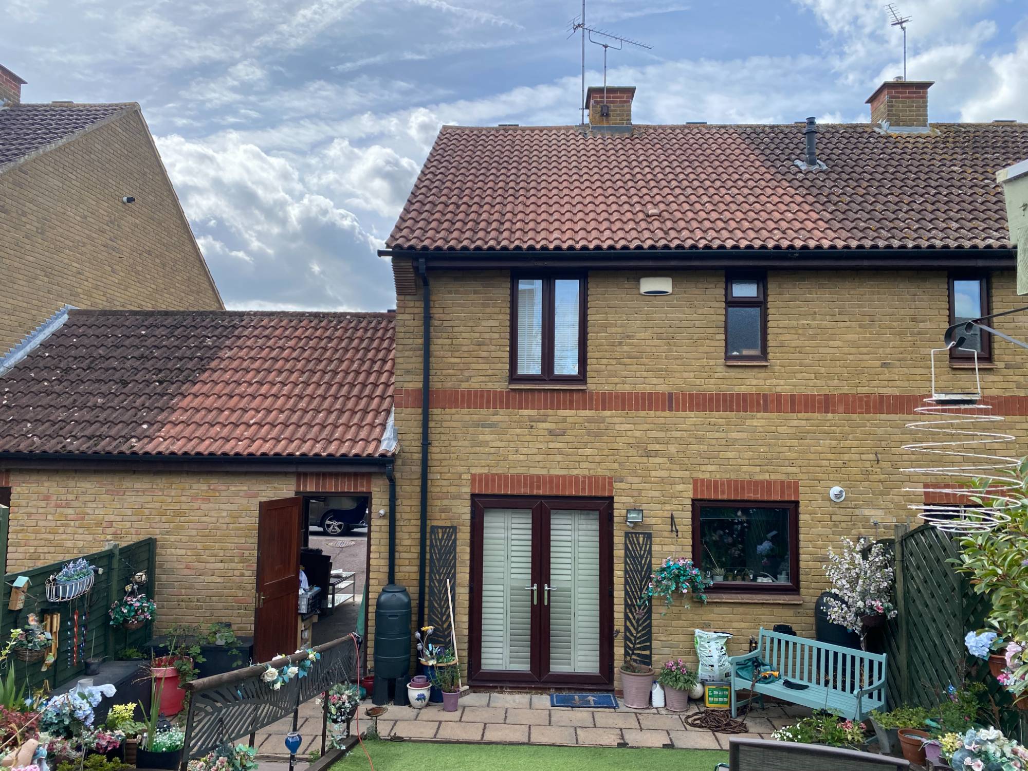 Cleaned clay-tile roof on a Kent semi-detached home — real customer job